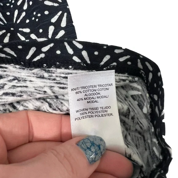 Lucky Brand - Womens Navy Blue Sheer Ruffle Sleeve Top Sz. MD - Picture 9 of 11